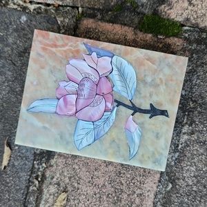 Soapstone Lotus flower trinket box